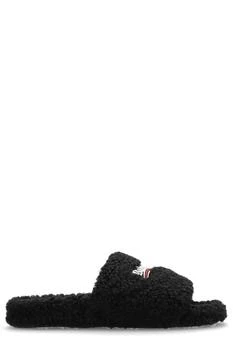 Balenciaga | Balenciaga Political Logo Furry Slides