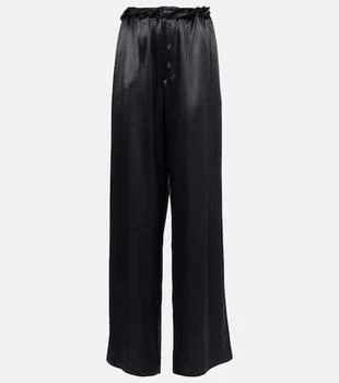 Salvatore Ferragamo | Gathered satin wide-leg pajama pants