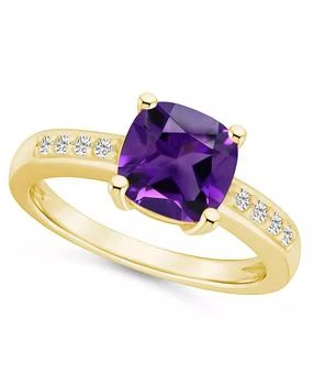 Macy's | Amethyst and Diamond Ring (2 ct.t.w and 1/8 ct.t.w) 14K Yellow Gold