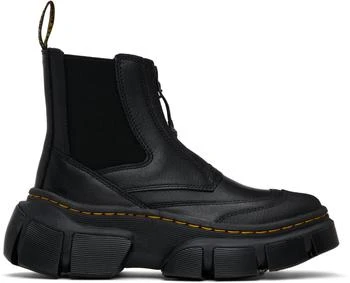 Black DXML Zip Leather Chelsea Boots