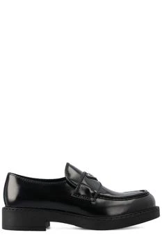 Prada | Prada Logo Plaque Slip-On Loafers