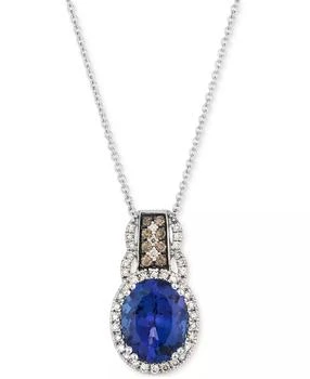 Le Vian | Blueberry Tanzanite (2-1/2 ct. t.w.) & Diamond (1/4 ct. t.w.) 20" Adjustable Pendant Necklace in 14k White Gold