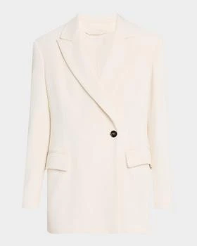 Brunello Cucinelli | Diagonal Button-Front Viscose Blazer