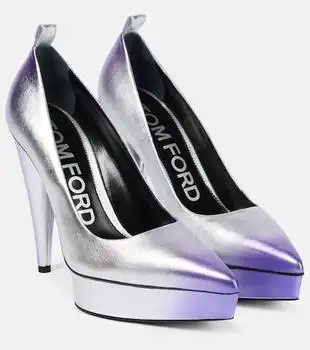 Tom Ford | Metallic leather platform pumps