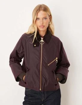 Barbour Arlene wax jacket in burgundy