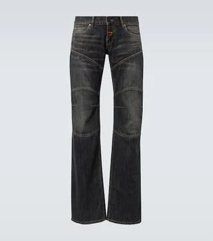 Balenciaga | Distressed low-rise wide-leg jeans