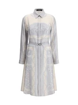 Versace | Versace Barocco-Printed Belted Shirt Dress