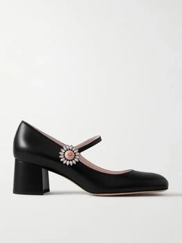 Valentino | 55 Embellished Leather Mary Jane Pumps  - IT40