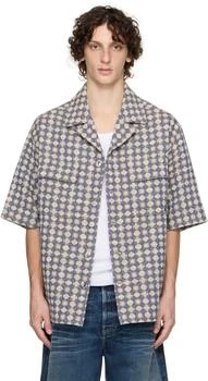 AMIRI | Navy 
Beige MA Quad Boucle Camp Shirt