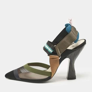 Fendi | Fendi Multicolor Mesh and Fabric Colibri Slingback Pumps Size 37