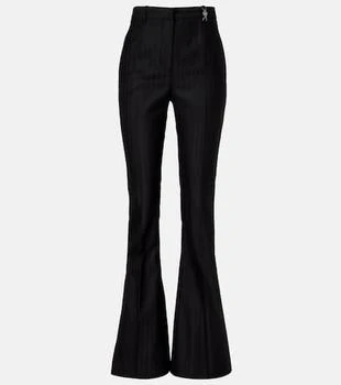 Versace | Embellished pinestripe wool flared pants