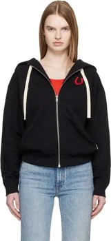 Jil Sander | Black Cotton Terry Zip-Up Hoodie