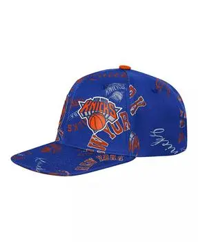 Big Boys and Girls Blue New York Knicks Street Hooper Allover Print Snapback Hat