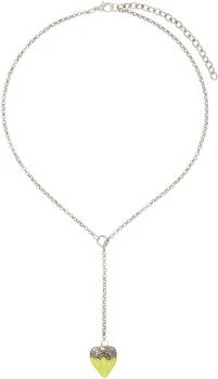 Silver 
Yellow Dipped Heart Necklace