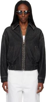 Versace | Black Embellished Denim Jacket