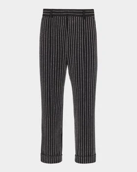 Balmain | Men's Crystal Stripe Straight-Fit Pants