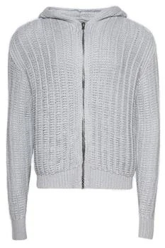 Rick Owens | Rick Owens Zip-Up Ribbed Knit Hoodie