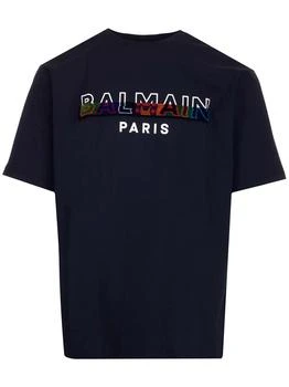Balmain | Balmain Logo Textured Crewneck T-Shirt