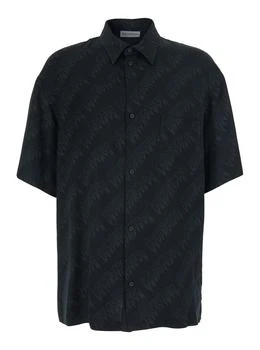 Balenciaga | Balenciaga All-Over Logo Short-Sleeve Shirt