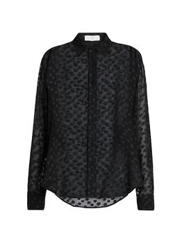 Stella McCartney | Dots Sheer Crepon Button-Front Shirt