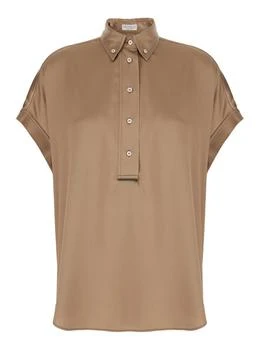 Brunello Cucinelli | Brunello Cucinelli Short-Sleeved Buttoned Blouse