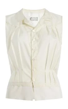 MAISON MARGIELA | Maison Margiela Pleated Satin Top - Moda Operandi