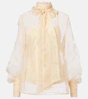 Zimmermann | Bow-detail silk organza blouse