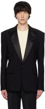 Balmain | Black Peaked Lapel Blazer