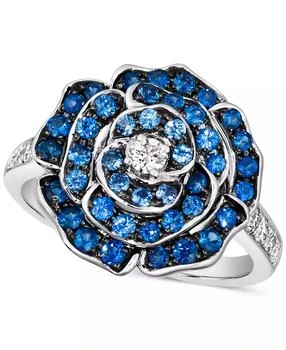 Le Vian | Denim Ombré (7/8 ct. t.w.) & Nude Diamond (1/4 ct. t.w.) Flower Ring in 14k White Gold