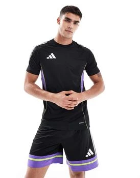adidas Football Tiro 25 competition training jersey in black / purple rush