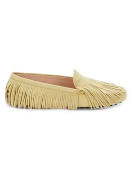 Fringe Suede Driving Loafers