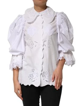 Dolce & Gabbana | Ruffled Lace Embellished Blouse Women's Top