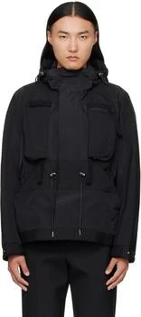 Sacai | Black Suiting Bonding & Grosgrain Jacket