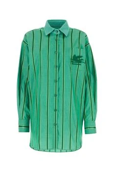 ETRO | Etro Logo Embroidered Striped Shirt