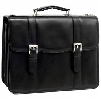 McKleinUSA McKlein 85955 Flournoy 85955- Black Leather Double Compartment Laptop Case