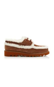 Valentino | Valentino Garavani Palm Avenue Shearling Boat Shoes - Moda Operandi