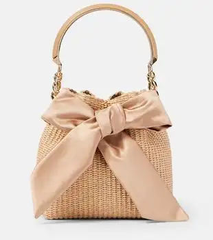Jimmy Choo | Bon Bon raffia bucket bag