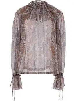 Yves Saint Laurent | Saint Laurent Paisley Ruffled Blouse