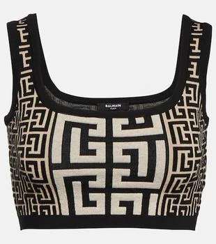 Balmain | Monogram jacquard crop top