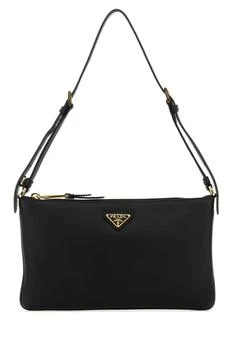 Prada | Prada Logo Plaque Zipped Shoulder Bag