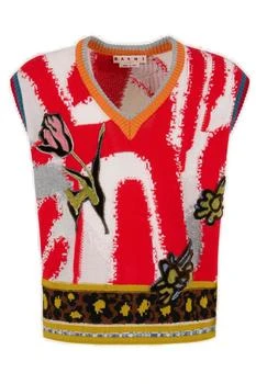 Marni | Marni Multicolour V-Neck Knitted Vest