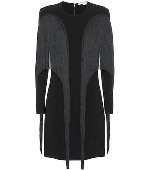 Stella McCartney | Fringe-trimmed crêpe minidress