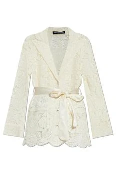 Dolce & Gabbana | Dolce & Gabbana DG Logo Floral Cordonetto Lace Pajama Shirt