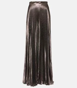 Max Mara | Elegante Panteon silk-blend lamé wide-leg pants