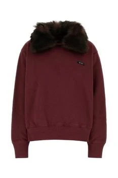 Prada | Prada Fur-Collar Long-Sleeved Sweatshirt