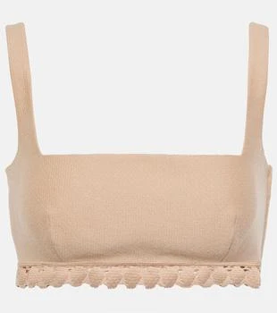 Valentino | Scalloped cotton-blend bra top