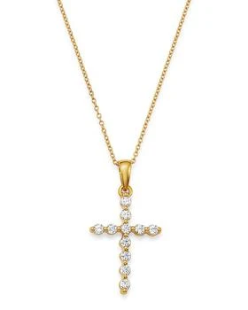 Bloomingdale's | Diamond Cross Pendant Necklace in 14K Yellow Gold, 0.25 tcw