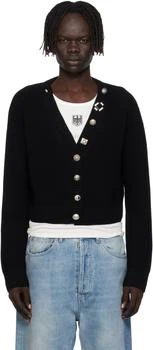 Black Fancy Button Mini Cardigan