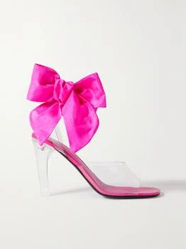 Valentino | Party 100 Bow-detailed Taffeta-trimmed Pvc Sandals - Fuchsia - IT36