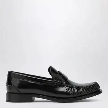 Prada | Black polished leather loafers